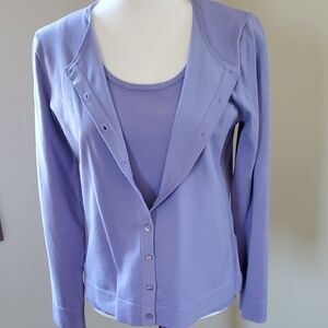 Lavender Cardigan and Tank Set
